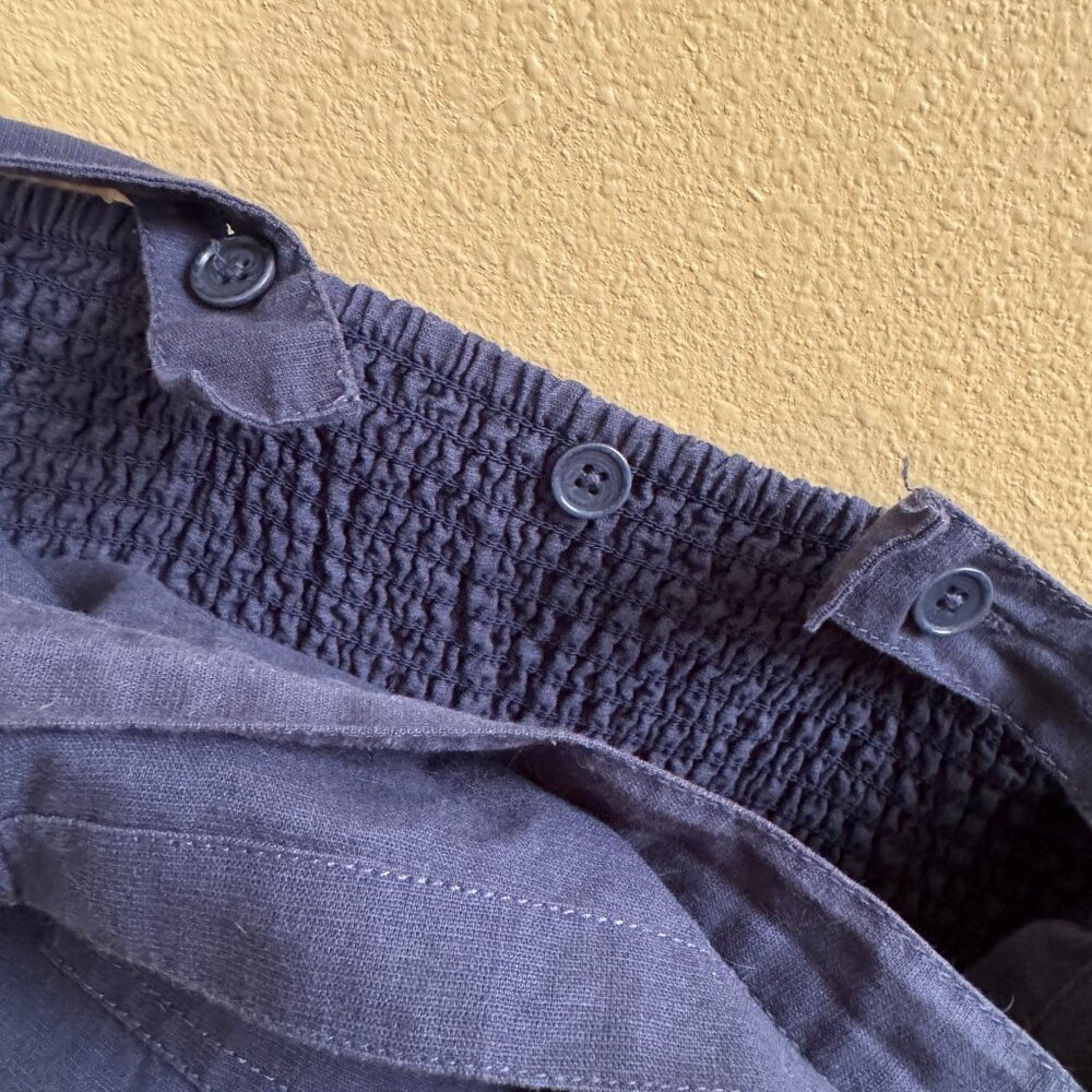 Lucy & Yak Emmy Dungaree: Organic Cotton & Linen (Navy Blue) - Picture 6 of 10